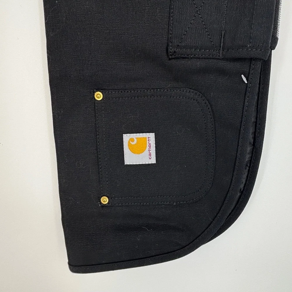 Carhartt Dog Medium Firm Duck Canvas Insulated Chore Coat Black Pockets PX0548